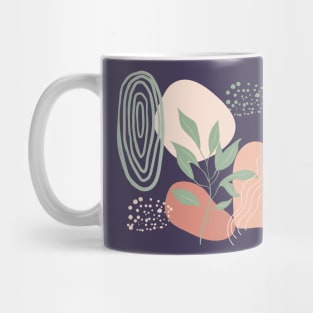 Abstract shapes dots lines and leaves digital design illustration Mug